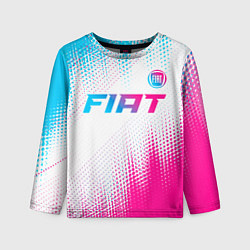 Лонгслив детский Fiat neon gradient style: символ сверху, цвет: 3D-принт