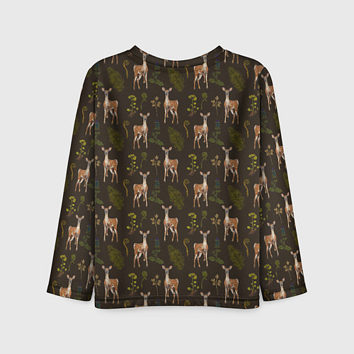 Детский лонгслив Олени и растения / 3D-принт – фото 2