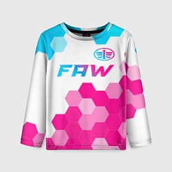 Лонгслив детский FAW neon gradient style: символ сверху, цвет: 3D-принт