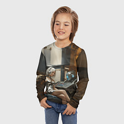 Лонгслив детский Девушка оператор, цвет: 3D-принт — фото 2