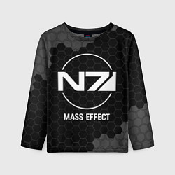 Лонгслив детский Mass Effect glitch на темном фоне, цвет: 3D-принт