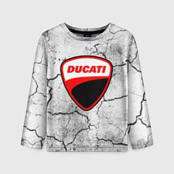 Лонгслив детский Ducati - потресканная земля, цвет: 3D-принт