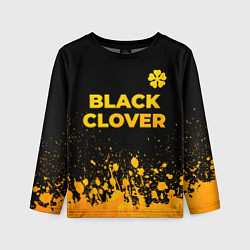 Лонгслив детский Black Clover - gold gradient: символ сверху, цвет: 3D-принт