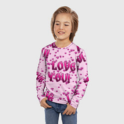 Лонгслив детский Я люблю тебя паттерн, цвет: 3D-принт — фото 2