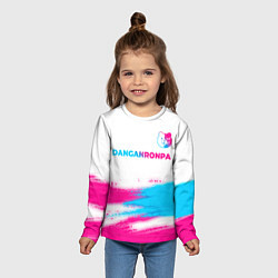 Лонгслив детский Danganronpa neon gradient style: символ сверху, цвет: 3D-принт — фото 2