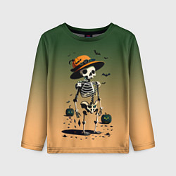 Лонгслив детский Funny skeleton - halloween - neural network, цвет: 3D-принт