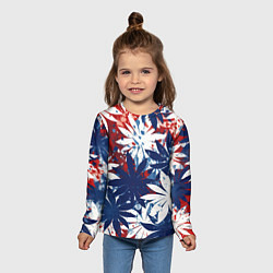 Лонгслив детский Цветы в цветах флага РФ, цвет: 3D-принт — фото 2