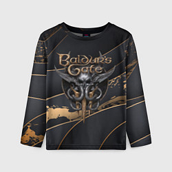 Лонгслив детский Baldurs Gate 3 logo dark logo, цвет: 3D-принт