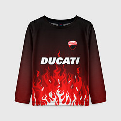 Детский лонгслив Ducati- красное пламя