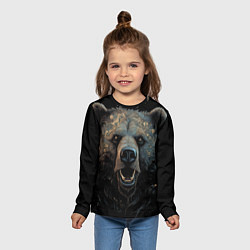 Лонгслив детский Мощный медведь, цвет: 3D-принт — фото 2