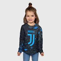 Лонгслив детский Juventus blue logo, цвет: 3D-принт — фото 2
