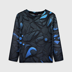 Лонгслив детский Blue black abstract texture, цвет: 3D-принт