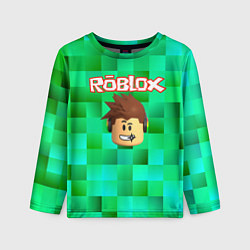 Лонгслив детский Roblox head на пиксельном фоне, цвет: 3D-принт