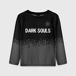 Лонгслив детский Dark Souls glitch на темном фоне: символ сверху, цвет: 3D-принт