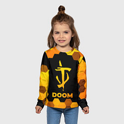 Лонгслив детский Doom - gold gradient, цвет: 3D-принт — фото 2