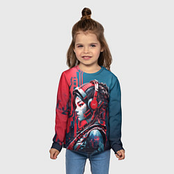 Лонгслив детский Андроид меломан, цвет: 3D-принт — фото 2