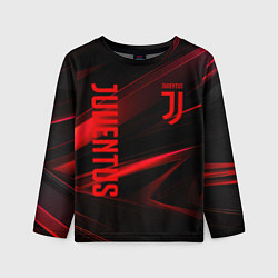Лонгслив детский Juventus black red logo, цвет: 3D-принт