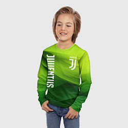 Лонгслив детский Ювентус лого на зеленом фоне, цвет: 3D-принт — фото 2