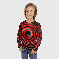 Лонгслив детский Красно-черный вихрь, цвет: 3D-принт — фото 2