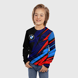 Лонгслив детский BMW - m colors and black, цвет: 3D-принт — фото 2