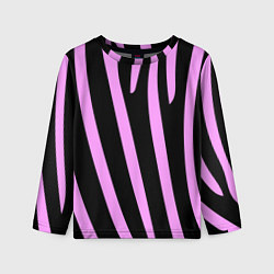 Лонгслив детский Полосы розовой зебры, цвет: 3D-принт
