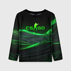 Лонгслив детский CSGO neon green logo, цвет: 3D-принт