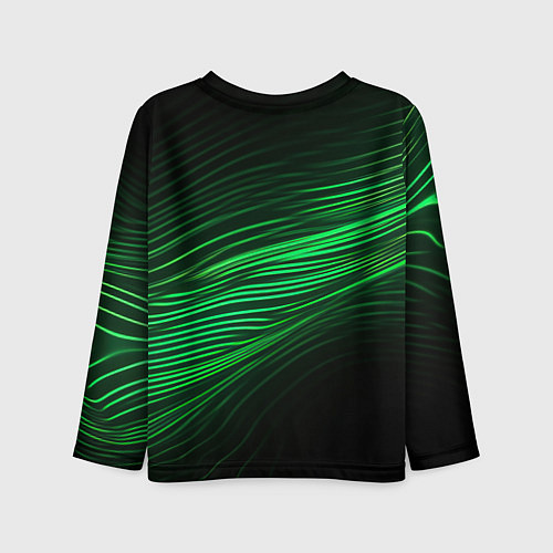 Детский лонгслив Green neon lines / 3D-принт – фото 2