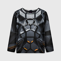 Лонгслив детский Логотип Старфильд на фоне абстрактной конструкции, цвет: 3D-принт