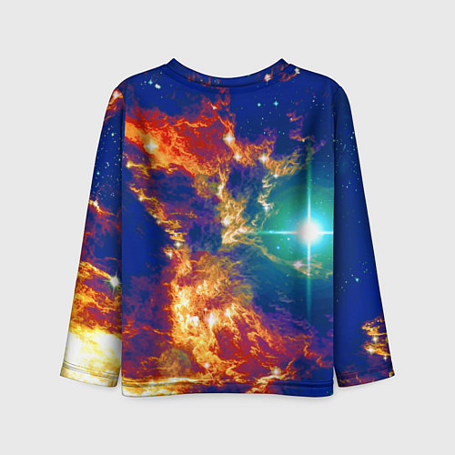 Детский лонгслив Космический лев - неоновое свечение / 3D-принт – фото 2