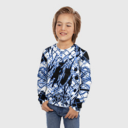 Лонгслив детский Кибернетическая клякса синяя, цвет: 3D-принт — фото 2