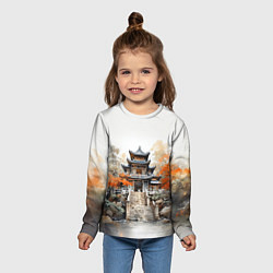 Лонгслив детский Японское поместье, цвет: 3D-принт — фото 2