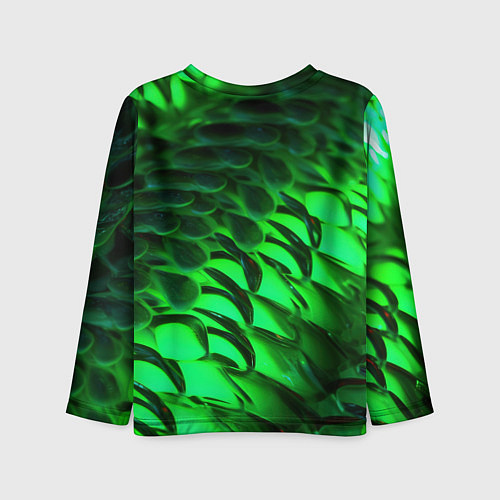Детский лонгслив Зеленая объемная текстура / 3D-принт – фото 2