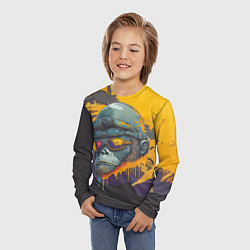 Лонгслив детский Горилла авиатор, цвет: 3D-принт — фото 2