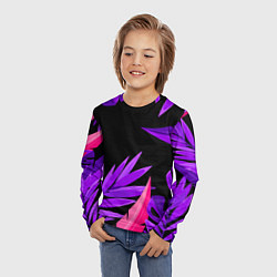 Лонгслив детский Floral composition - neon, цвет: 3D-принт — фото 2