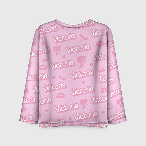 Детский лонгслив Виктория - паттерн Барби розовый / 3D-принт – фото 2