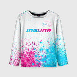 Лонгслив детский Jaguar neon gradient style: символ сверху, цвет: 3D-принт