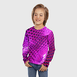Лонгслив детский Розовые объемные соты, цвет: 3D-принт — фото 2