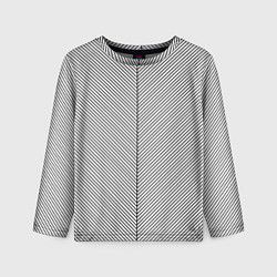 Лонгслив детский Диагональные полосы чёрные на белом, цвет: 3D-принт
