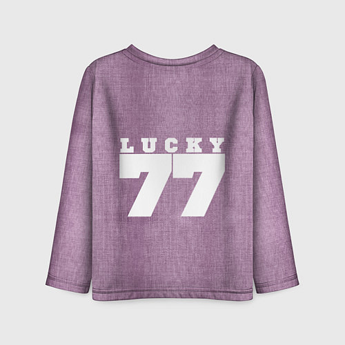 Детский лонгслив Розовые джинсы lucky 77 / 3D-принт – фото 2