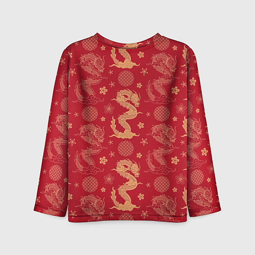 Детский лонгслив Азиатские драконы - классика / 3D-принт – фото 2