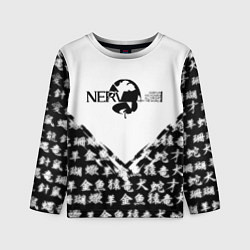 Детский лонгслив Евангелион логотип Nerv anime