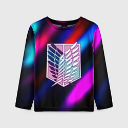 Лонгслив детский Attack on Titan stripes neon, цвет: 3D-принт