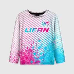 Лонгслив детский Lifan neon gradient style: символ сверху, цвет: 3D-принт