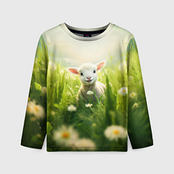 Детский лонгслив Овечка в траве