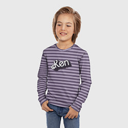 Лонгслив детский Кен - темная полоска, цвет: 3D-принт — фото 2