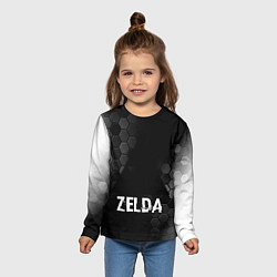 Лонгслив детский Zelda glitch на темном фоне, цвет: 3D-принт — фото 2