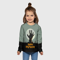 Лонгслив детский Halloween - рука мертвеца, цвет: 3D-принт — фото 2