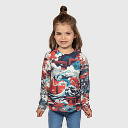 Лонгслив детский Рисунок в Японском стиле, цвет: 3D-принт — фото 2