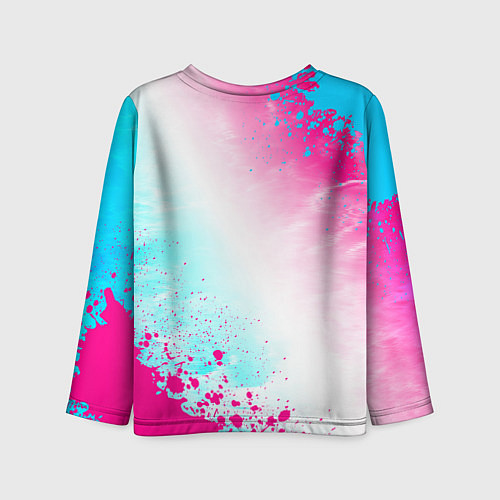 Детский лонгслив Genesis neon gradient style вертикально / 3D-принт – фото 2