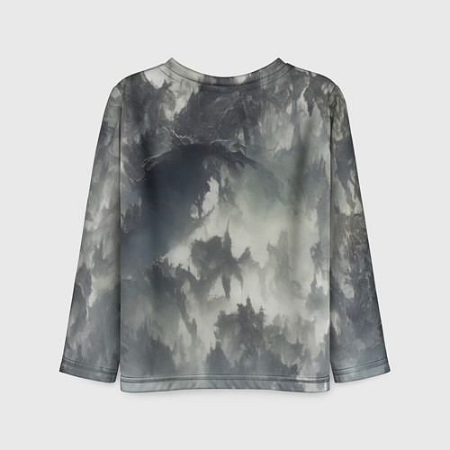 Детский лонгслив Рыцарь в туманных горах / 3D-принт – фото 2
